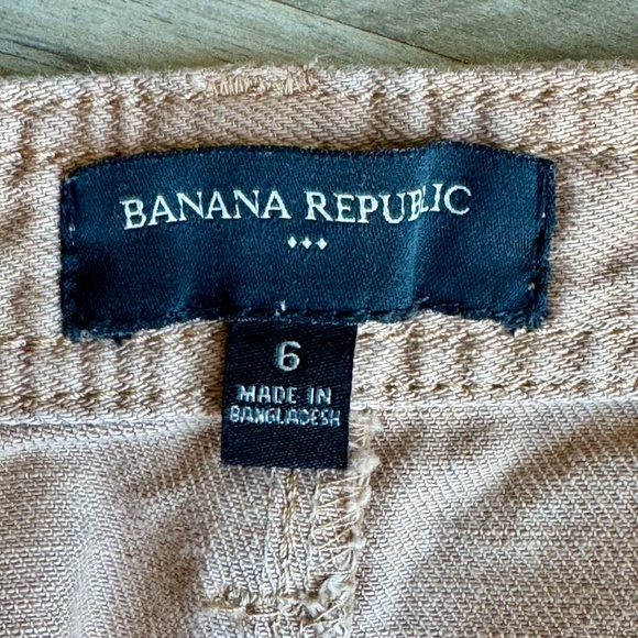 Banana Republic High Rise Tapered Utility Cargo Pants Iced Latte Brown Size 6 - Picture 5 of 14